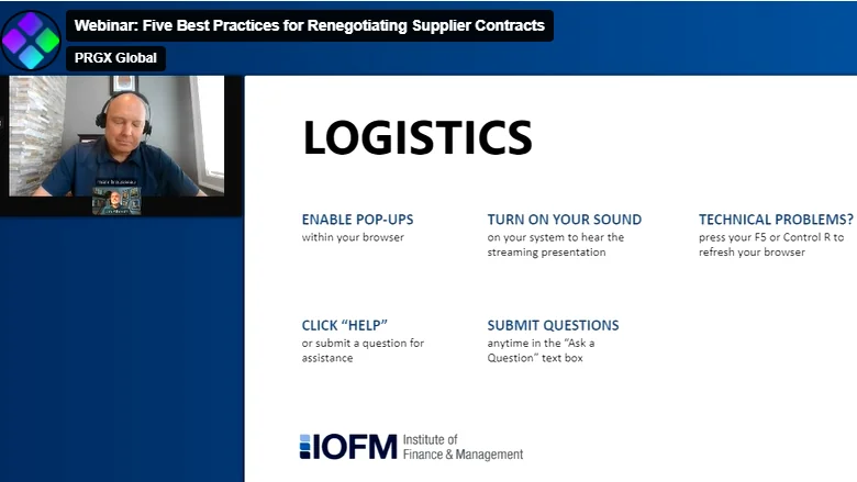 Webinar: Five Best Practices for Renegotiating Supplier Contracts